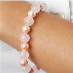 Honora
 Cultured Pearl and Rose Quartz Stretch Bracelet